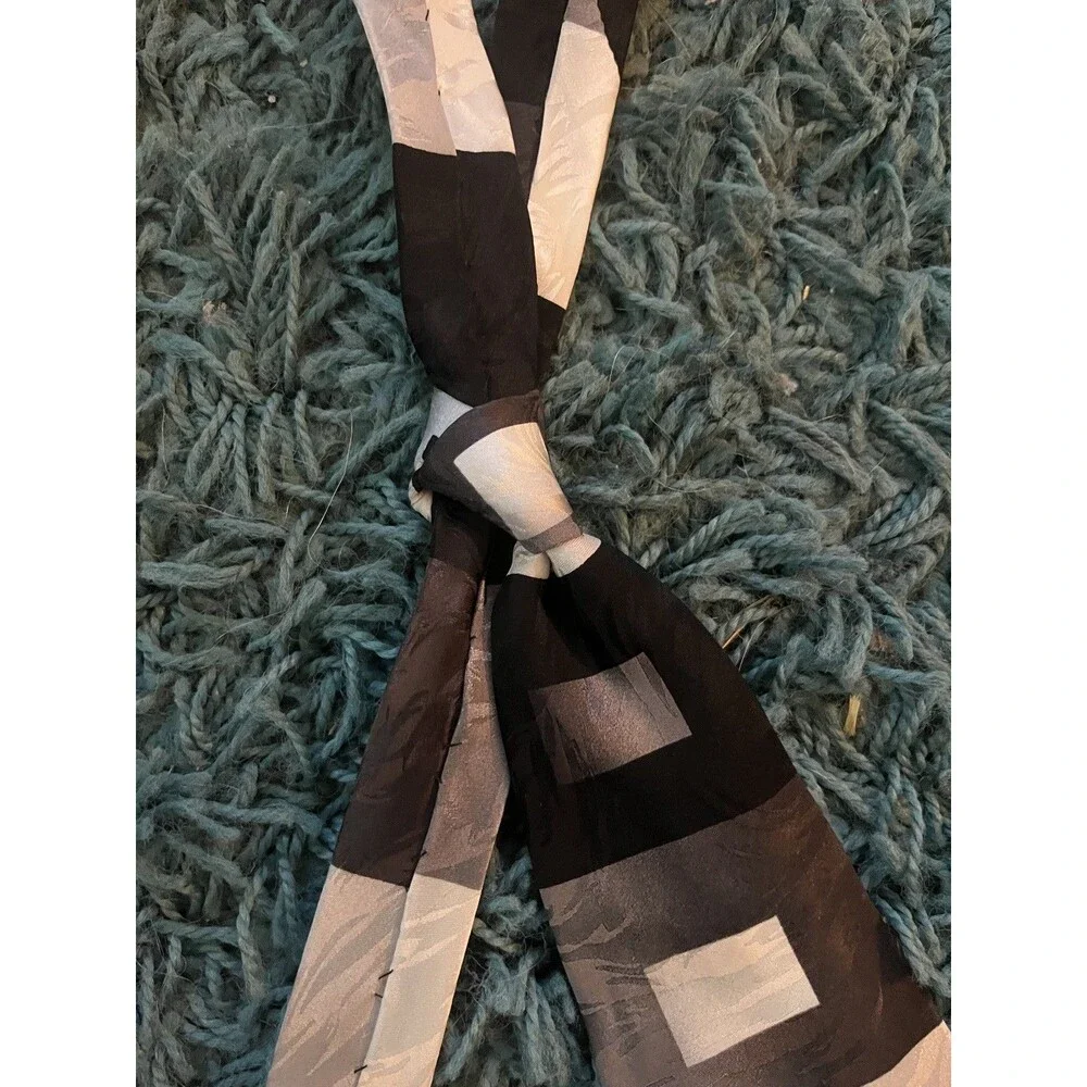 Giorgio Brutini Necktie Gray Geometric Pattern Men's Neck Tie 58x4